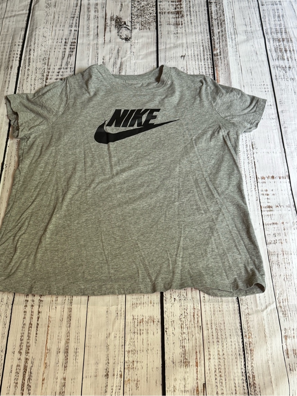 Nike Grey Tee with Black Swoosh Logo